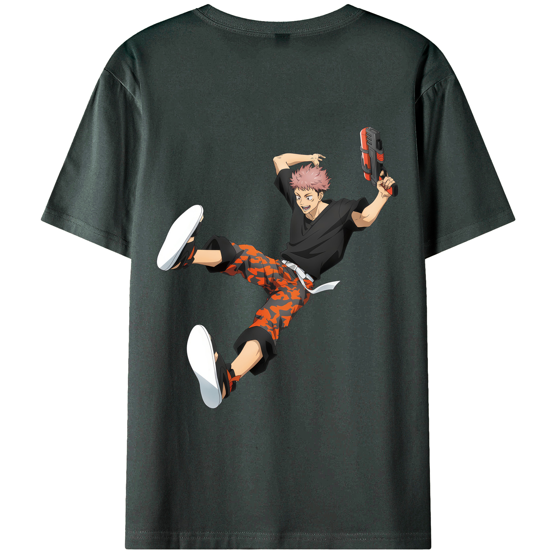 （画像用） 呪術廻戦 Jujutsu Kaisen 綿100％ メンズ半袖Tシャツ（バックプリント） 通気性
